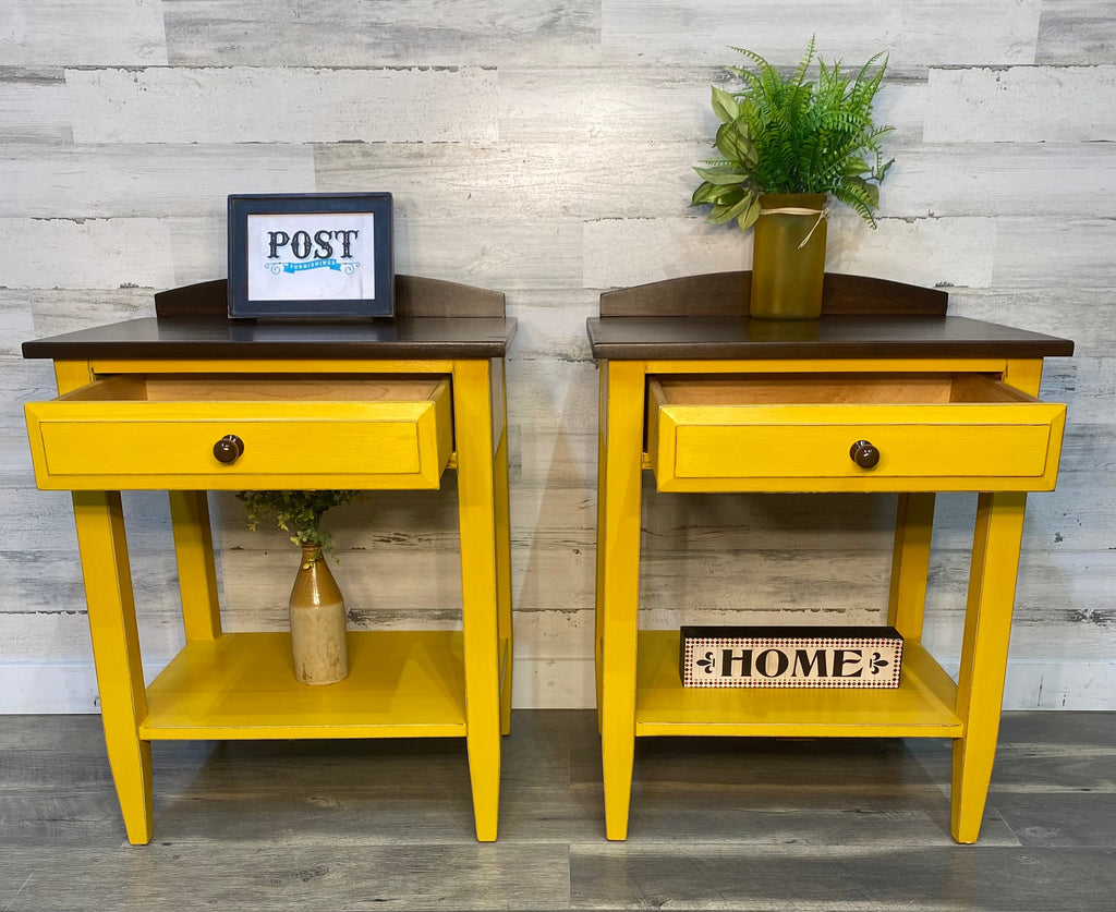 Yellow Ethan Allen Nightstands
