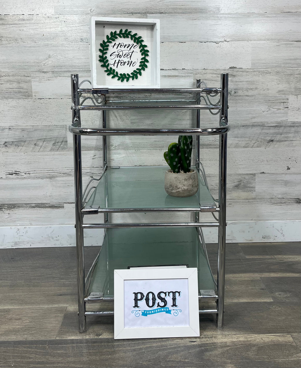 Glass & Metal Kitchen Tea Cart