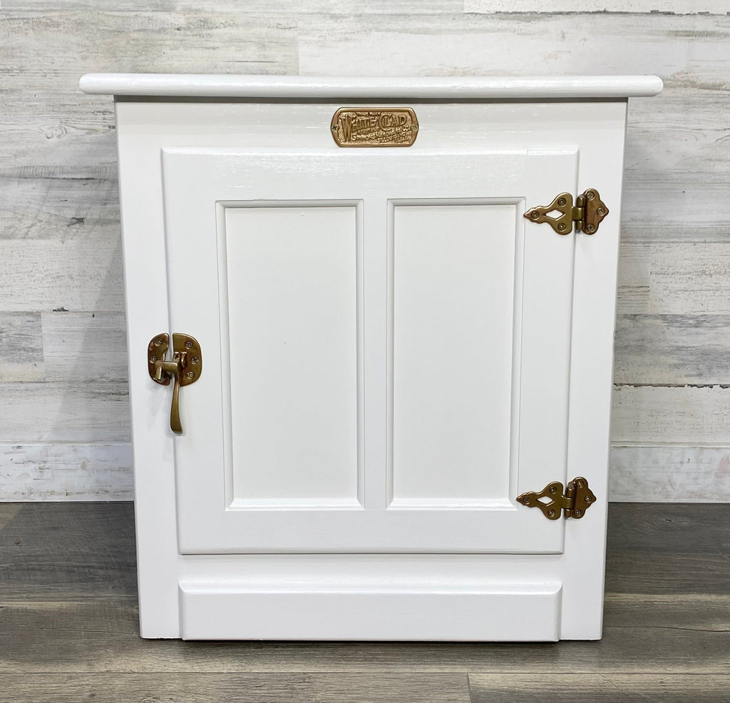 White Clad Ice Box Cabinet End Table
