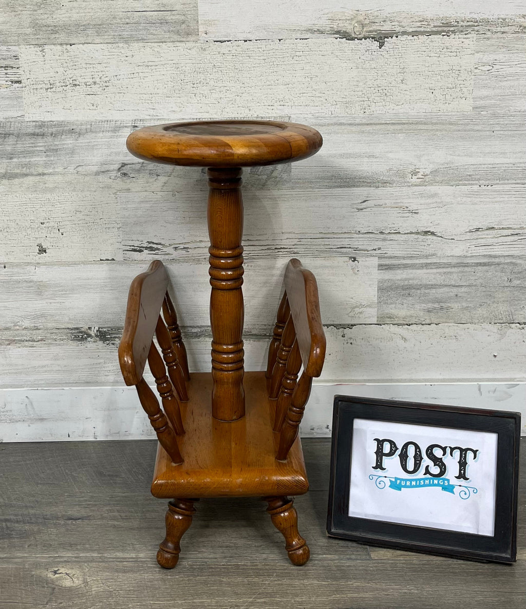 Vintage Ashtray Stand / Plant Stand W/ Magazine Rack