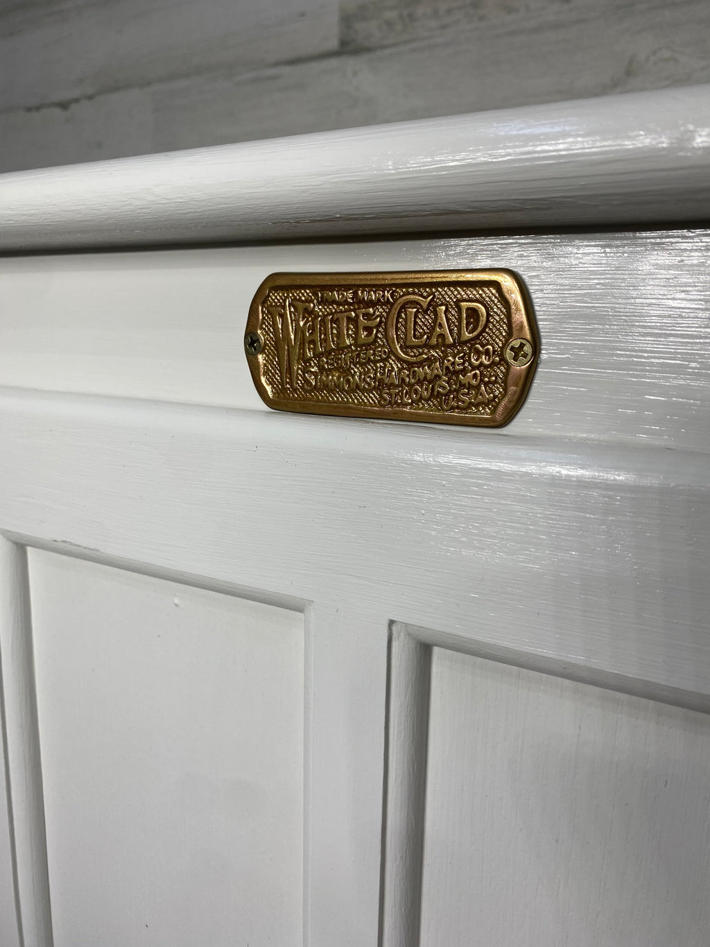 White Clad Ice Box Cabinet End Table