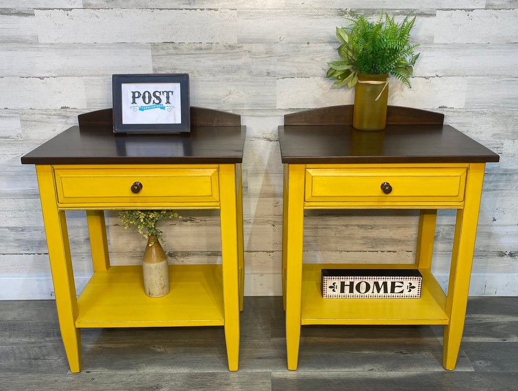 Yellow Ethan Allen Nightstands