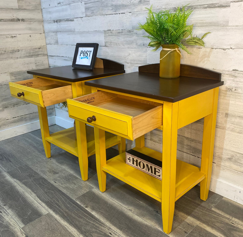 Yellow Ethan Allen Nightstands